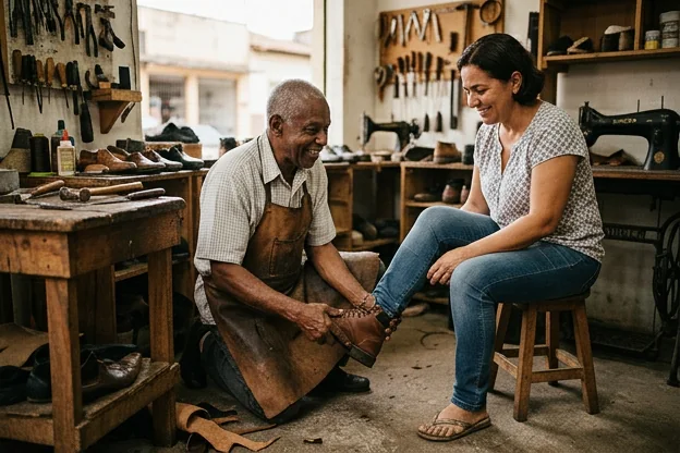 Atendimento profissional em sapateiro, focado no cliente em Marituba.